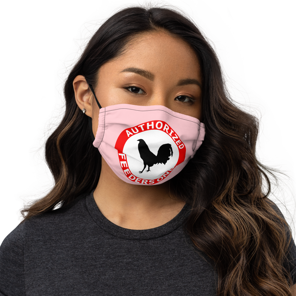 Pink AUTHORIZED FEEDERS ONLY Gamefowl Rooster Face Mask