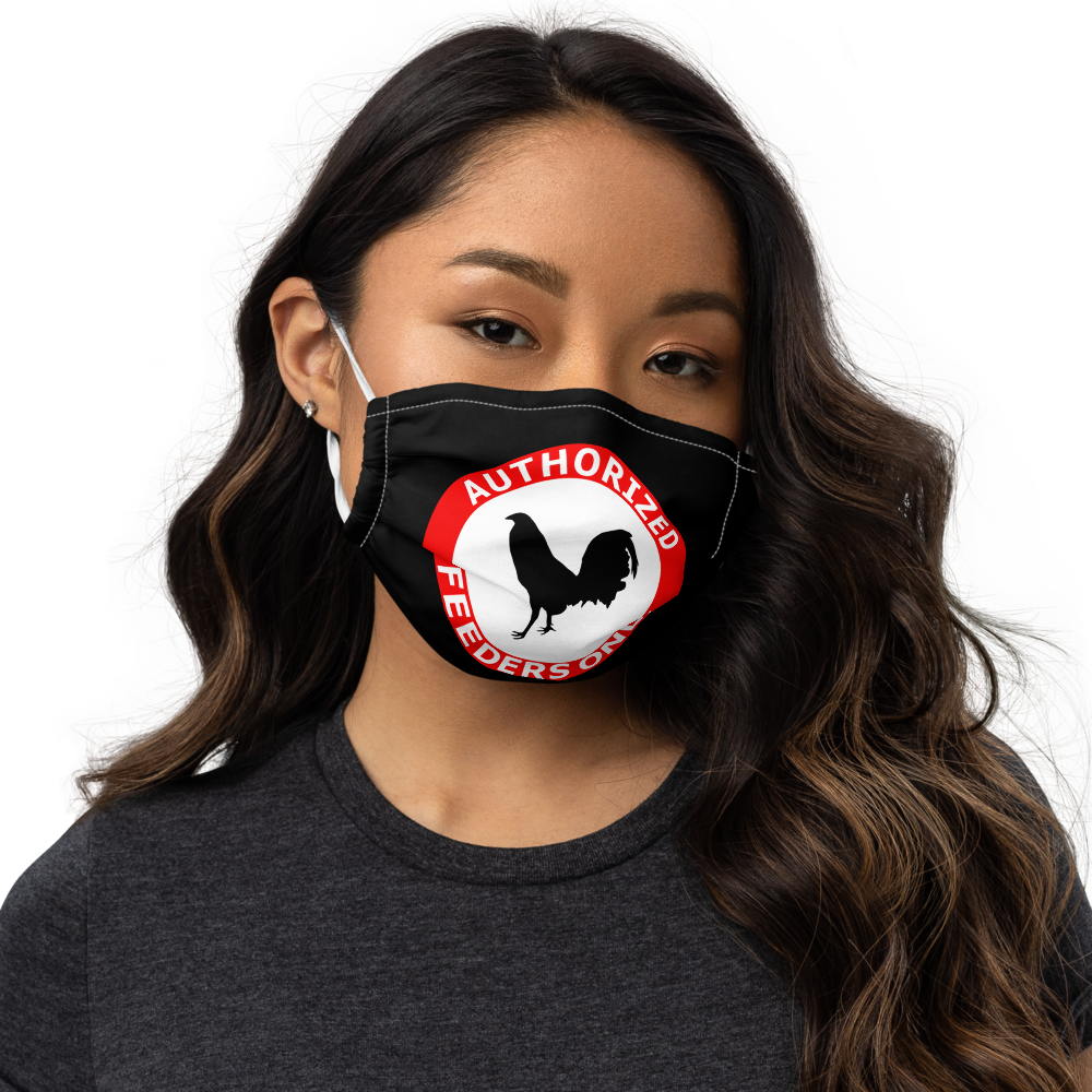 Black AUTHORIZED FEEDERS ONLY Gamefowl Rooster Face Mask
