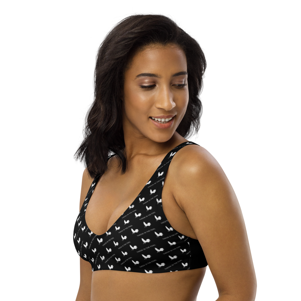 BLACK OUT Gamefowl Rooster Padded Bikini Top