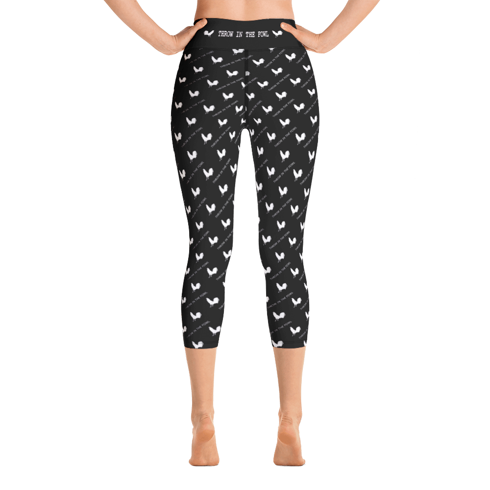 Yoga BLACK OUT Gamefowl Rooster Capri Leggings