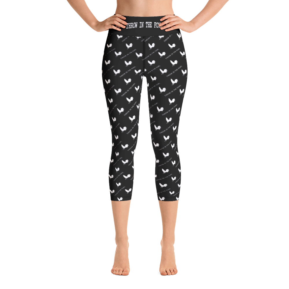 Yoga BLACK OUT Gamefowl Rooster Capri Leggings