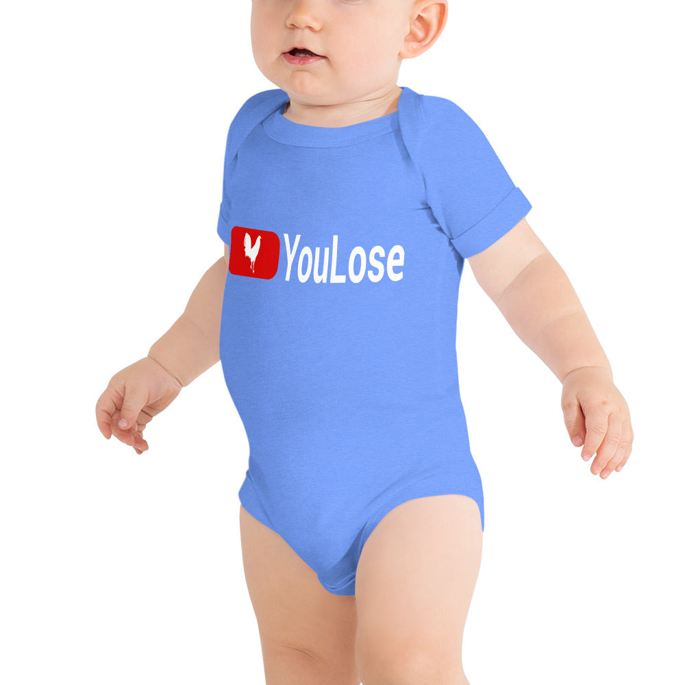 Dark YOULOSE Gamefowl Rooster Baby Onesie