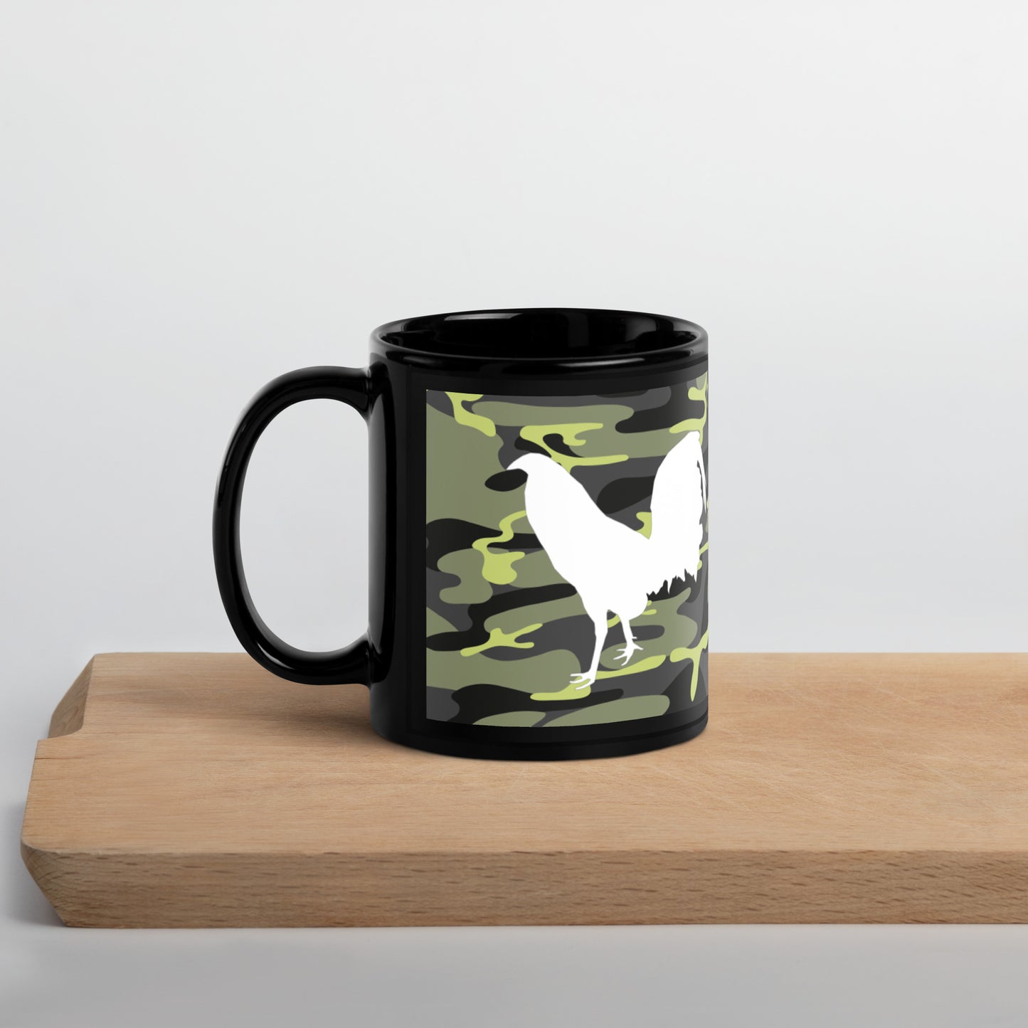 Fowl Mouth Collection Dark Camo Gamefowl Rooster Black Mug