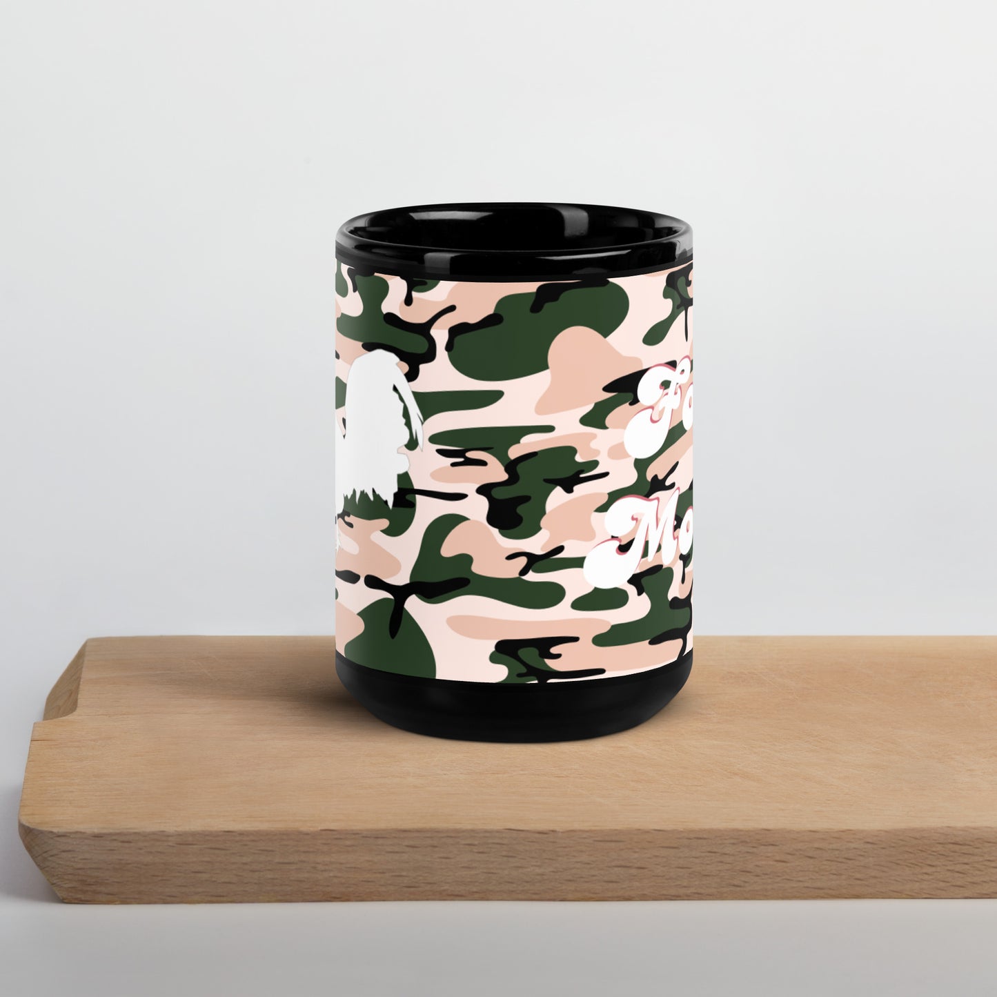 Fowl Mouth Collection Carnation Camo Gamefowl Rooster Black Mug