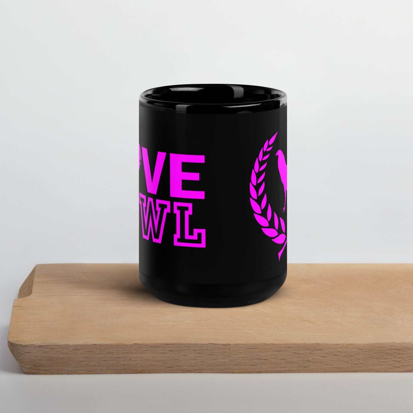 PINK VS LOVE FOWL LEAF Gamefowl Rooster Black Glossy Mug