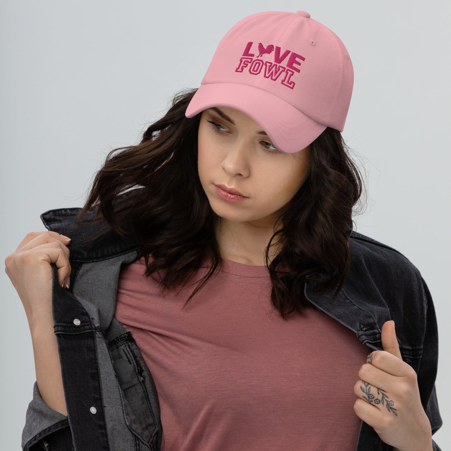 PINK VS LOVE FOWL Gamefowl Rooster Dad Hat