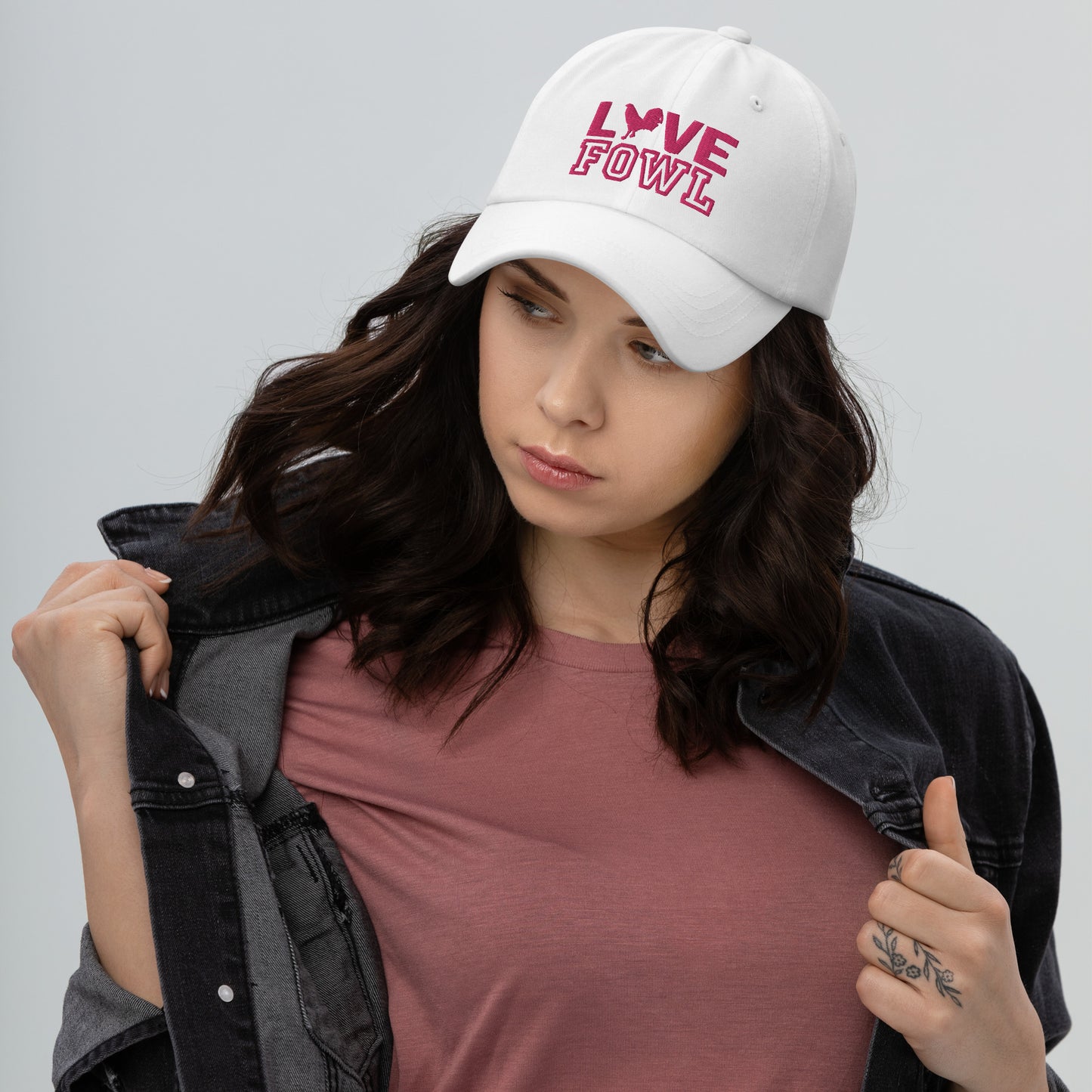PINK VS LOVE FOWL Gamefowl Rooster Dad Hat