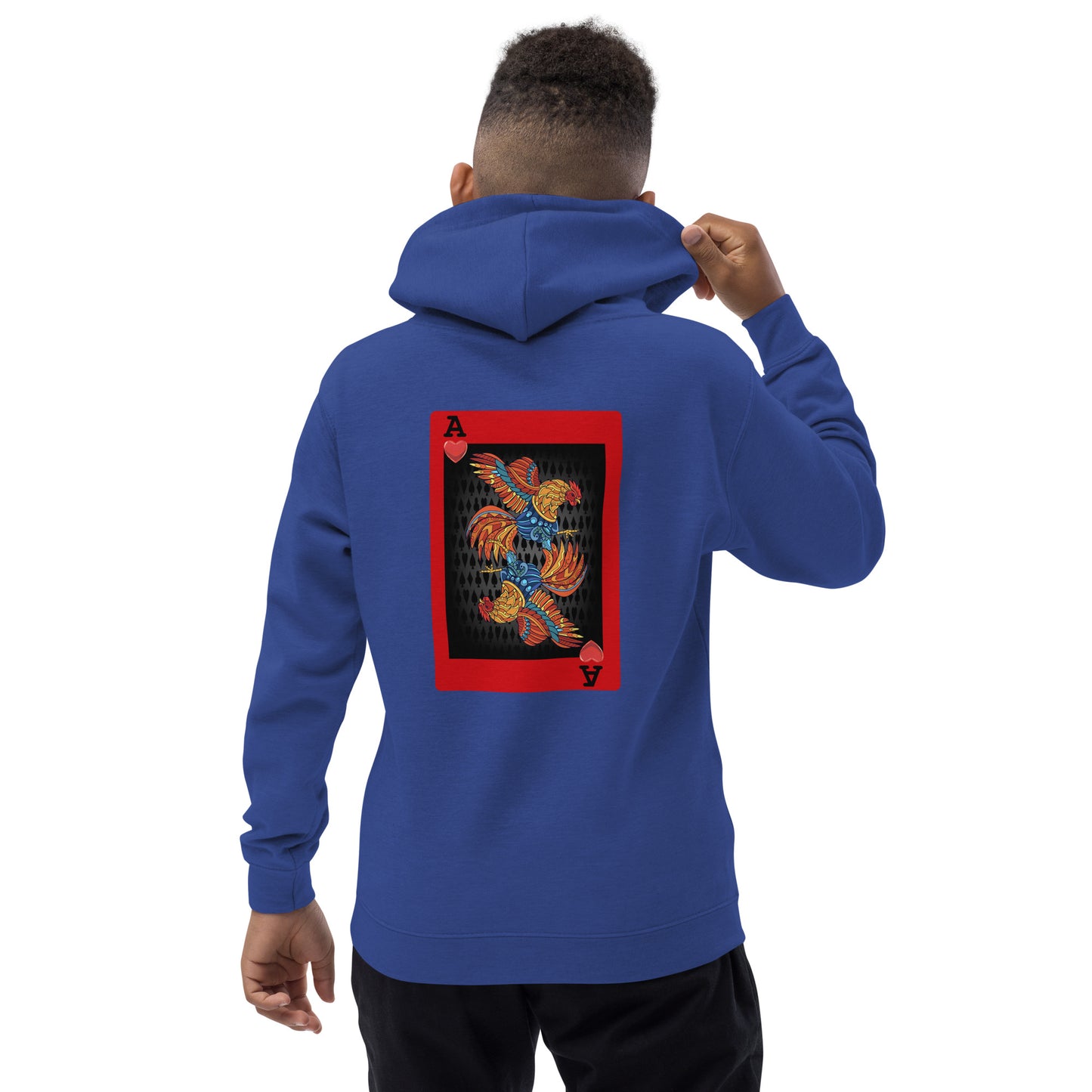 DECK OF CARDS ACE Gamefowl Rooster Kids Hoodie