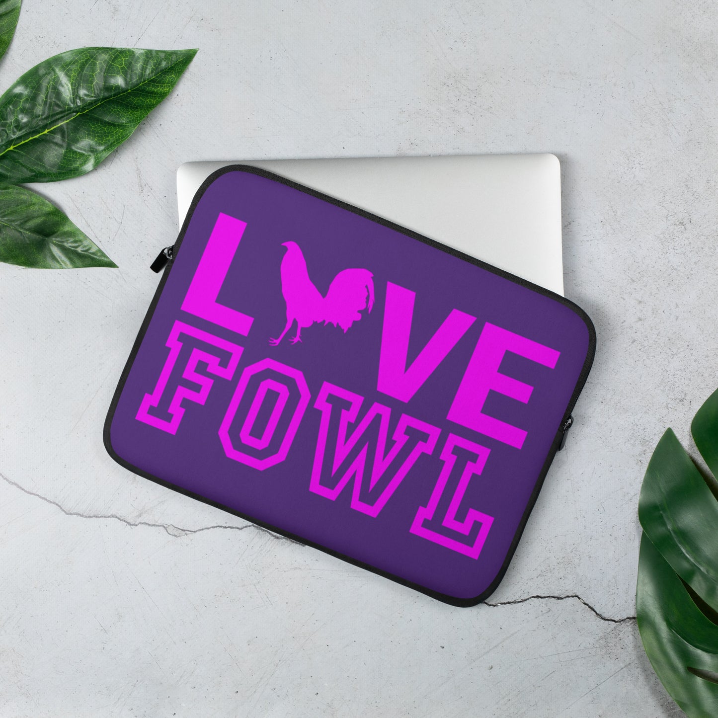 VS LOVE FOWL PINK Gamefowl Rooster Indigo Laptop Sleeve