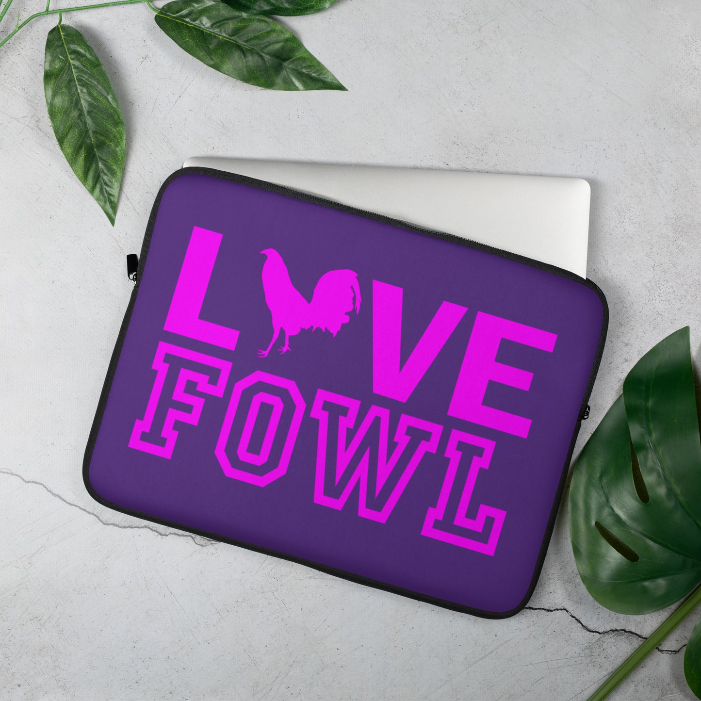 VS LOVE FOWL PINK Gamefowl Rooster Indigo Laptop Sleeve