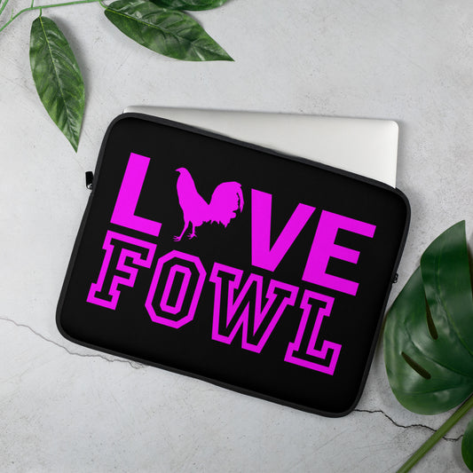 PINK VS LOVE FOWL Gamefowl Rooster Black Laptop Sleeve