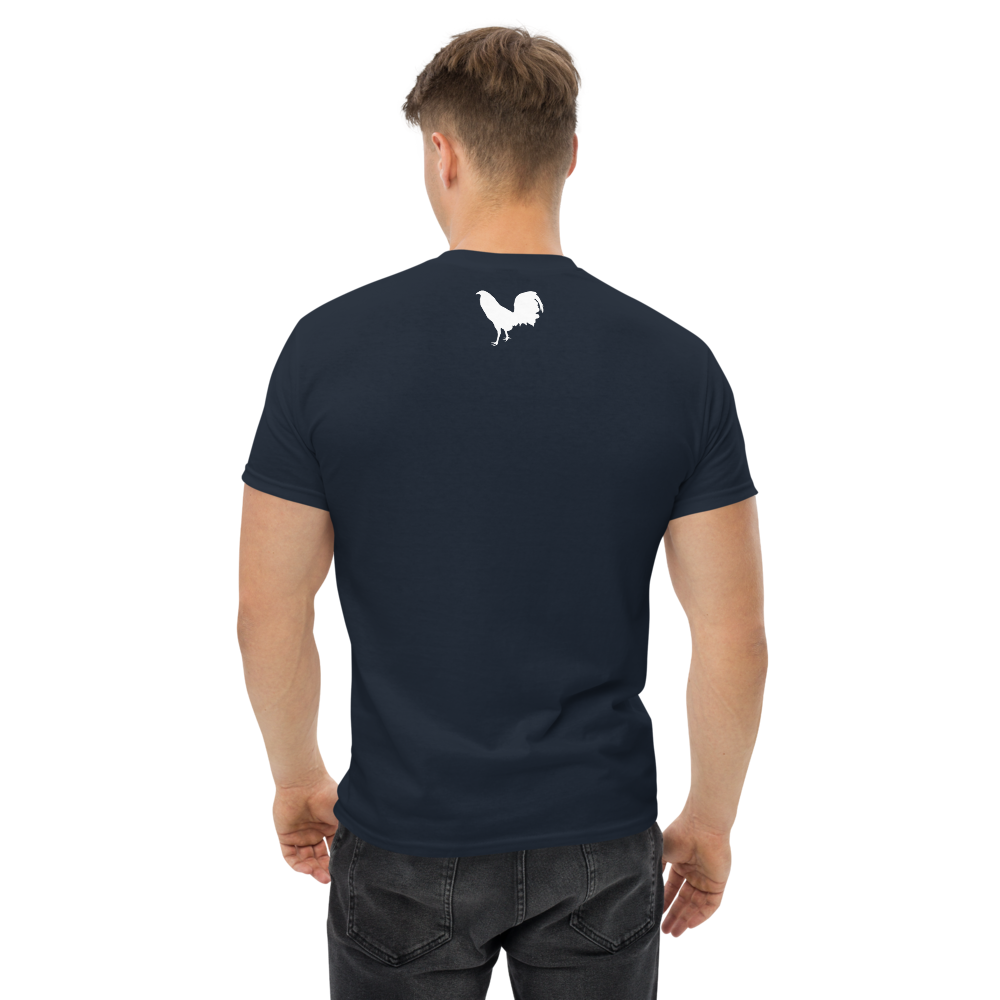 Men's THE FEED KING Gamefowl Rooster Heavyweight Tee White Cock