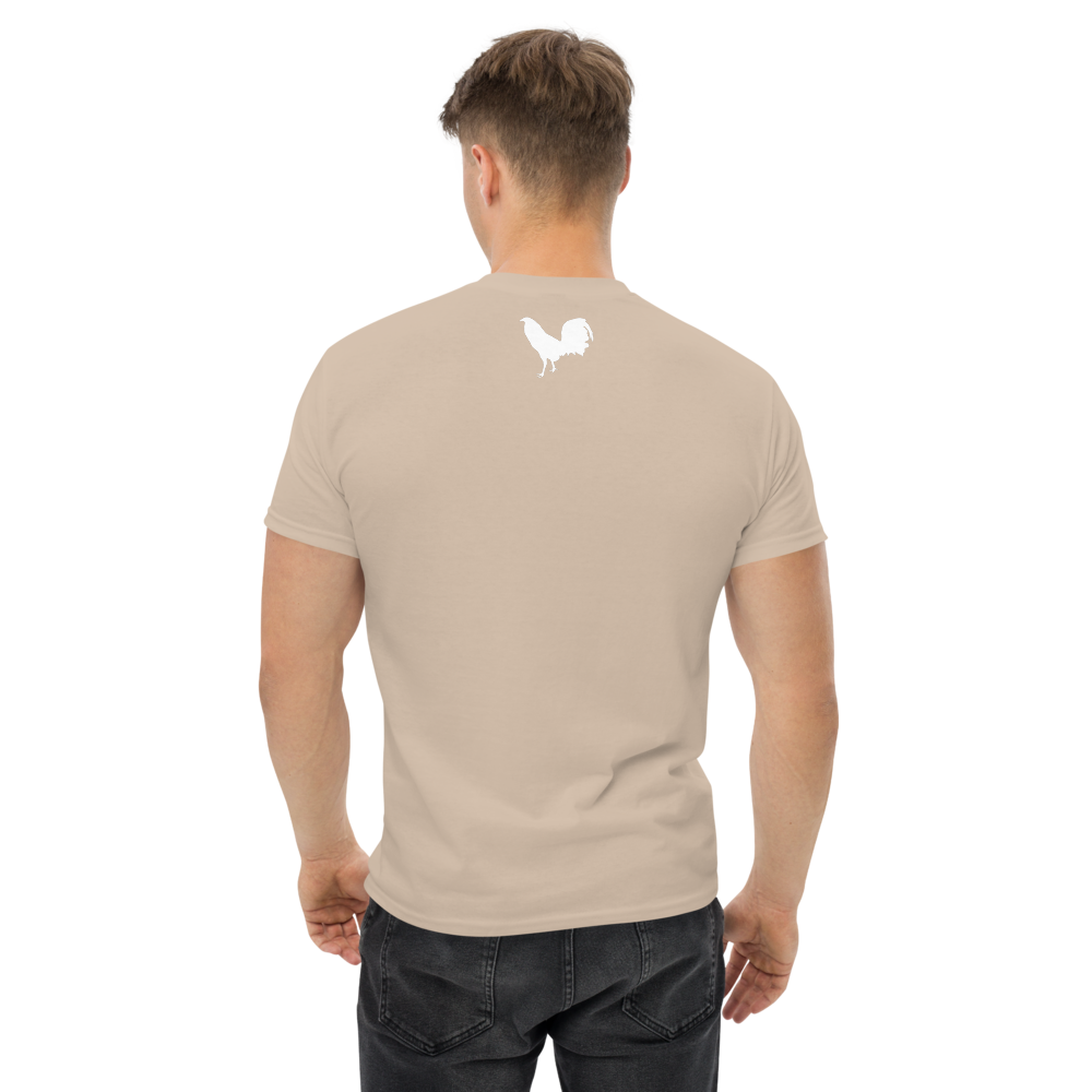 Men's THE FEED KING Gamefowl Rooster Heavyweight Tee White Cock