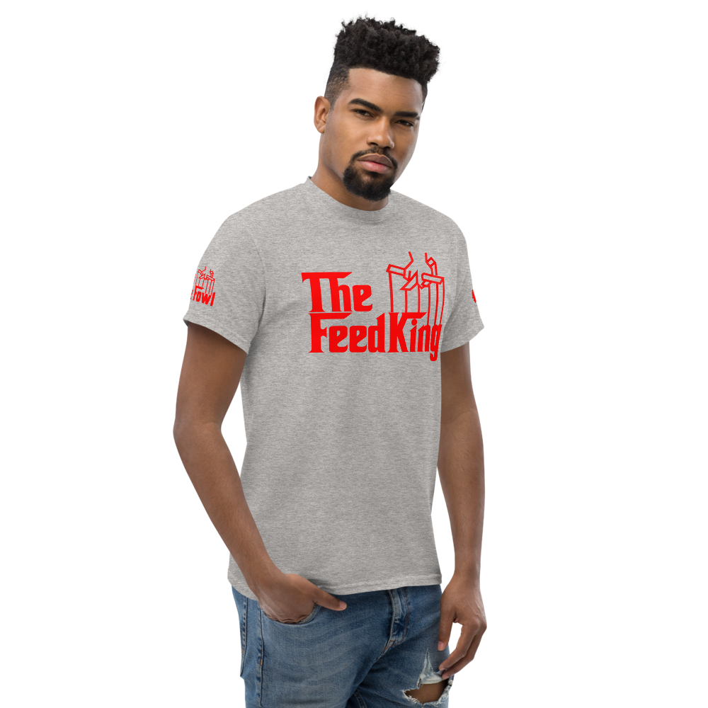 Men's THE FEED KING Gamefowl Rooster Heavyweight Tee Red