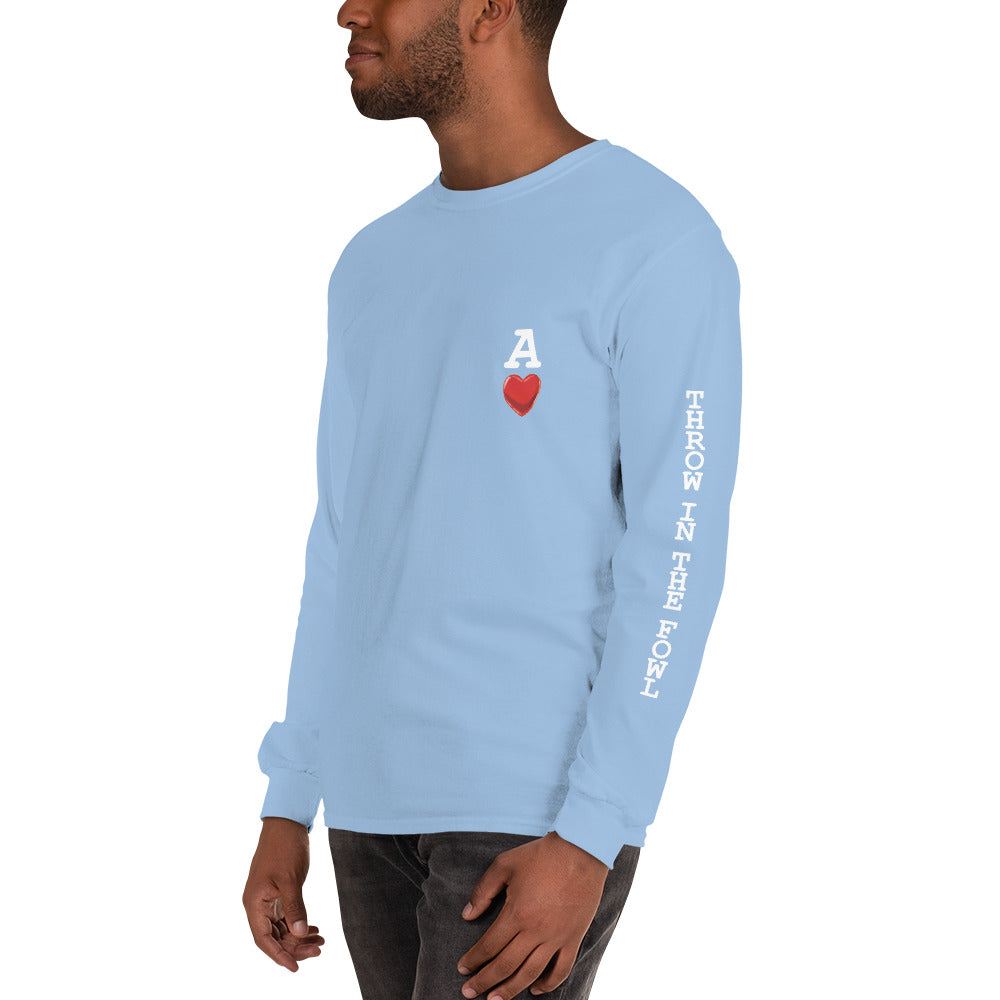 Men's DECK OF CARDS ACE Gamefowl Rooster Long Sleeve