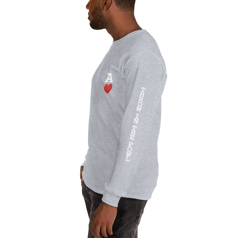 Men's DECK OF CARDS ACE Gamefowl Rooster Long Sleeve