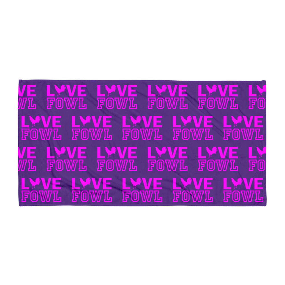 VS LOVE FOWL PINK Gamefowl Rooster Indigo Towel