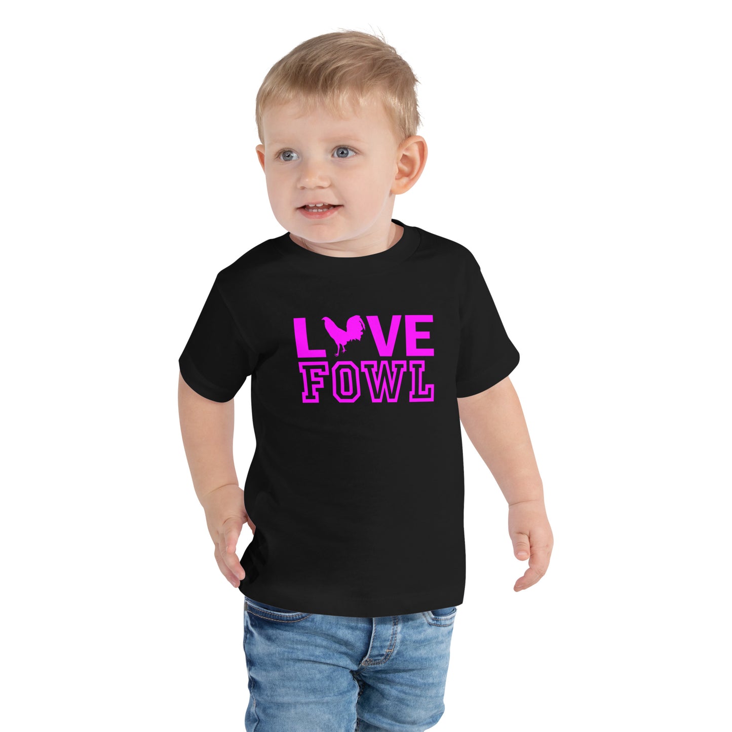 Toddler PINK VS LOVE FOWL Gamefowl Rooster Short Sleeve Tee