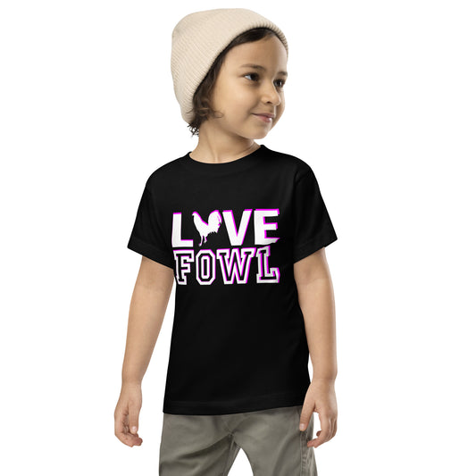 Toddler PINK WHITE VS LOVE FOWL Gamefowl Rooster Short Sleeve Tee