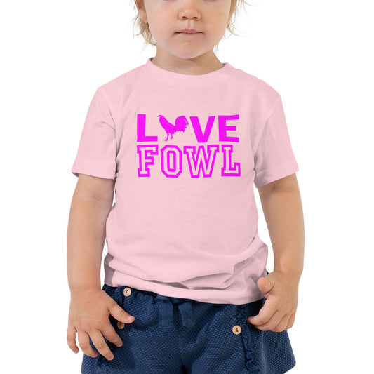 VS LOVE FOWL Toddler PINK Gamefowl Rooster Short Sleeve Tee