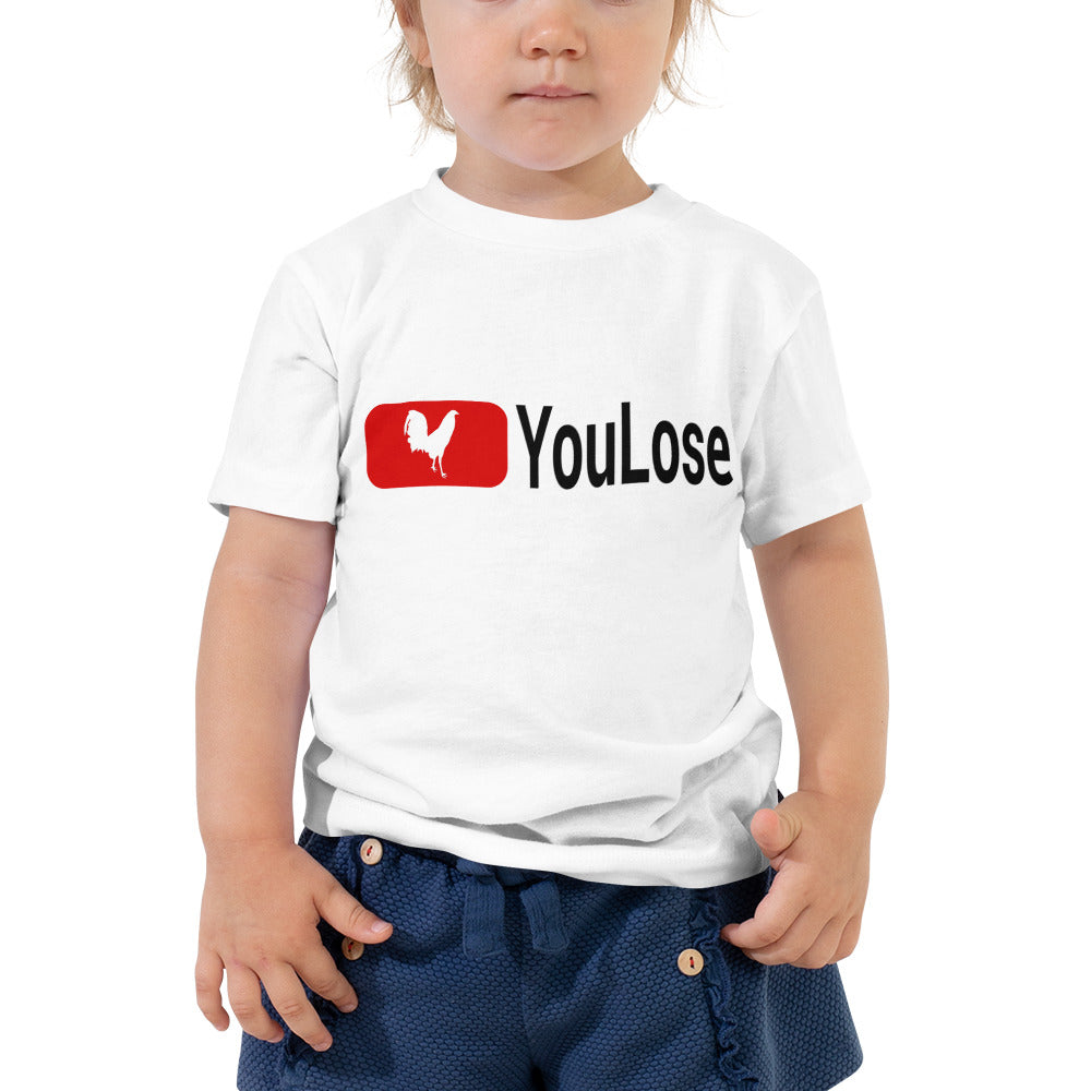 White YOULOSE Gamefowl Rooster Toddler Tee