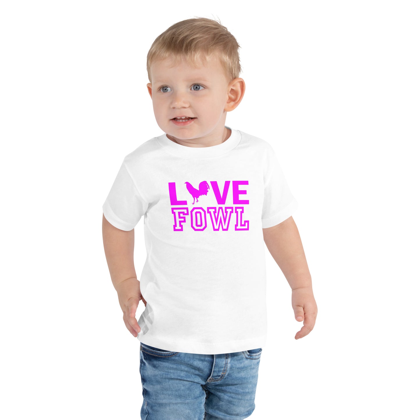 Toddler PINK VS LOVE FOWL Gamefowl Rooster Short Sleeve Tee