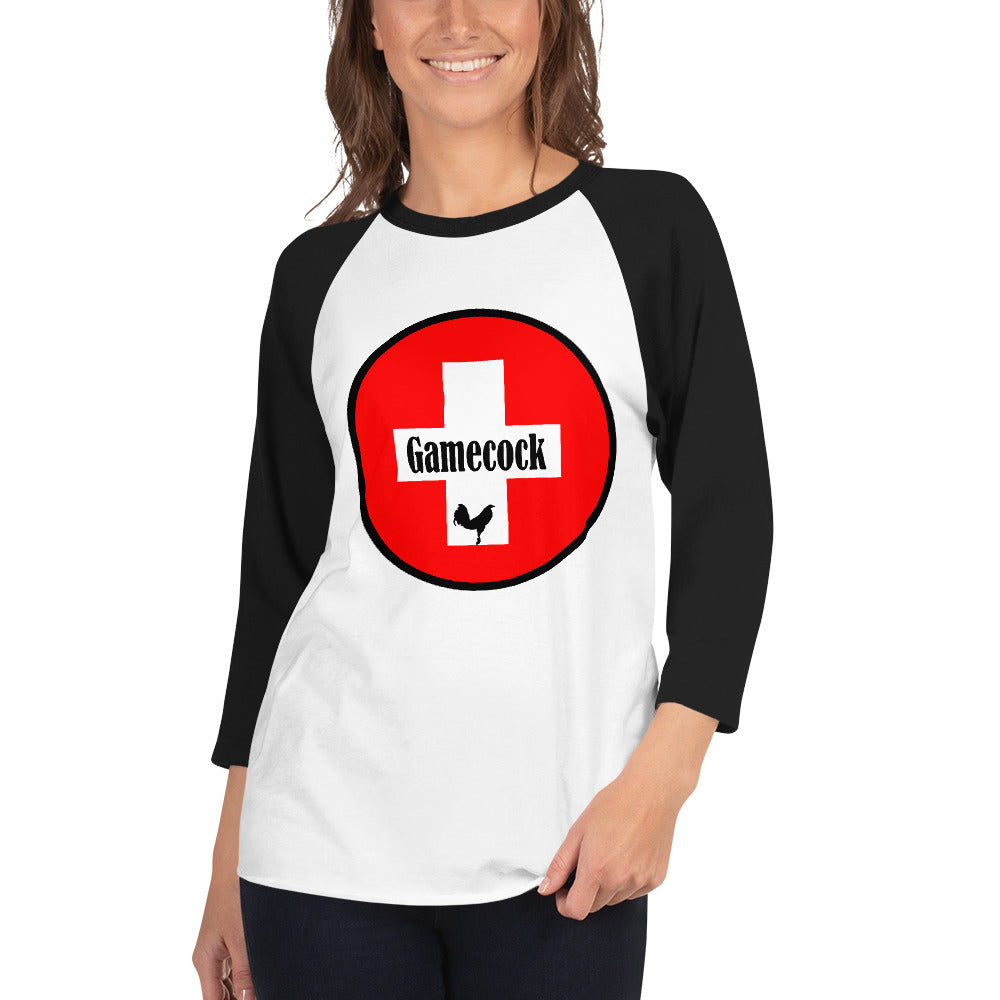 FIRST AID RED Gamefowl Rooster 3/4 Sleeve UNISEX
