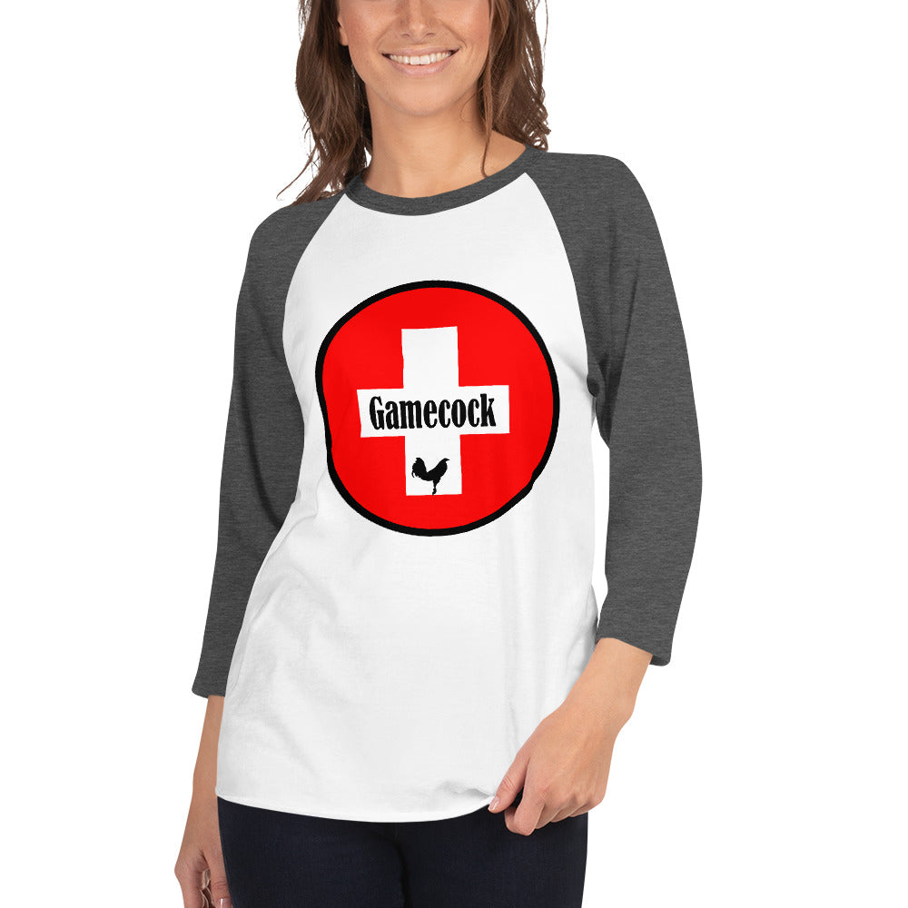 FIRST AID RED Gamefowl Rooster 3/4 Sleeve UNISEX