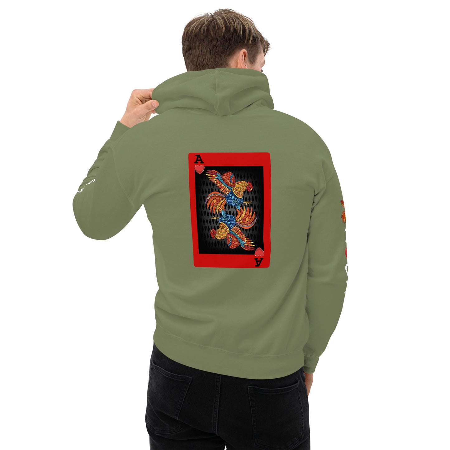 Unisex DECK OF CARDS ACE Gamefowl Rooster Hoodie