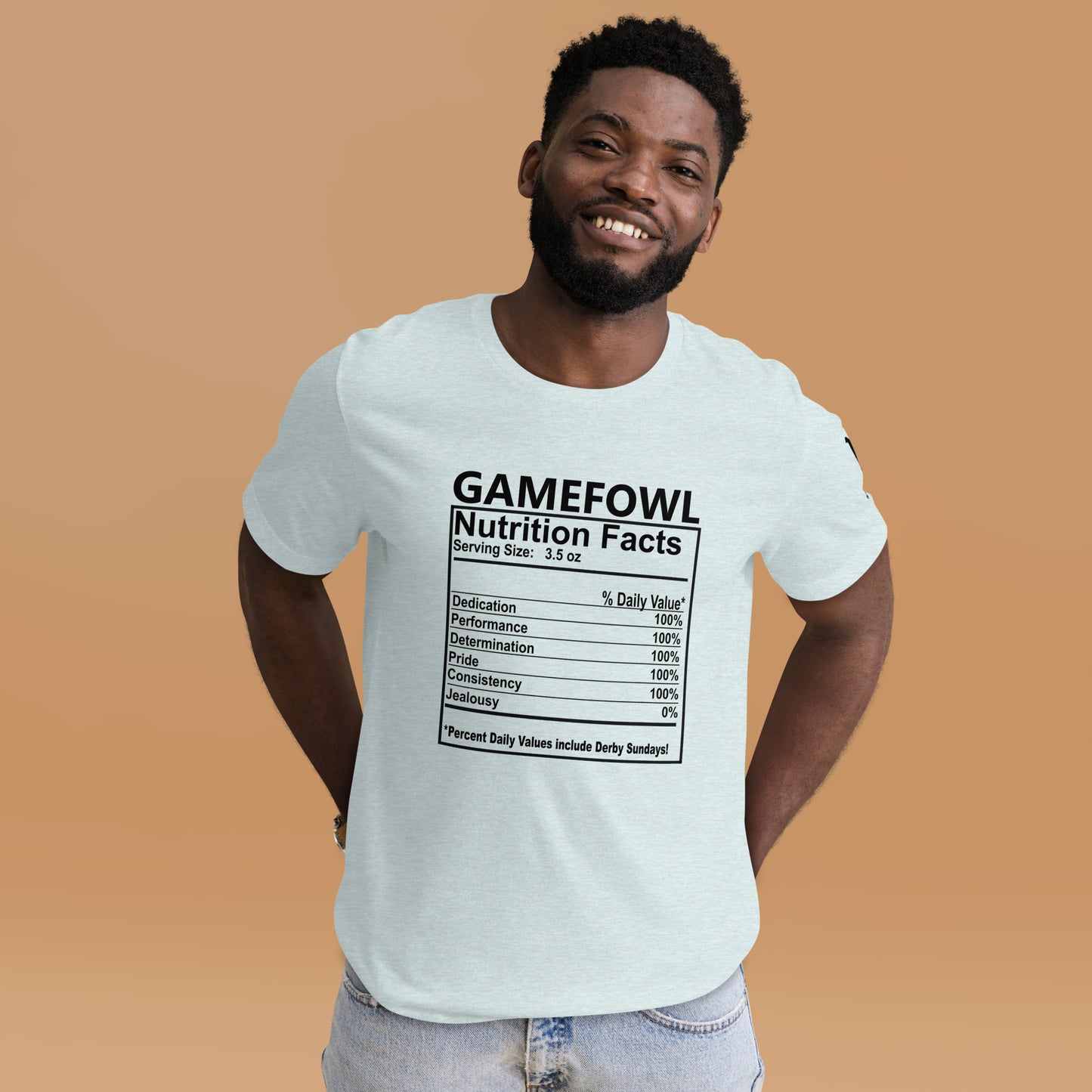 NUTRITION FACTS Gamefowl Rooster Light Unisex T-shirt