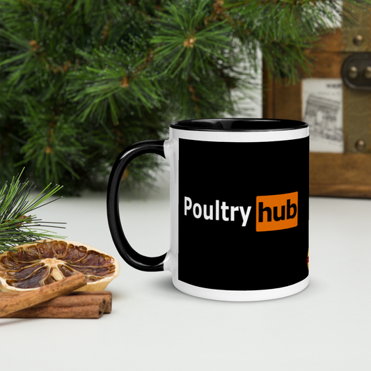 POULTRY HUB Gamefowl Rooster with Color Inside Mug