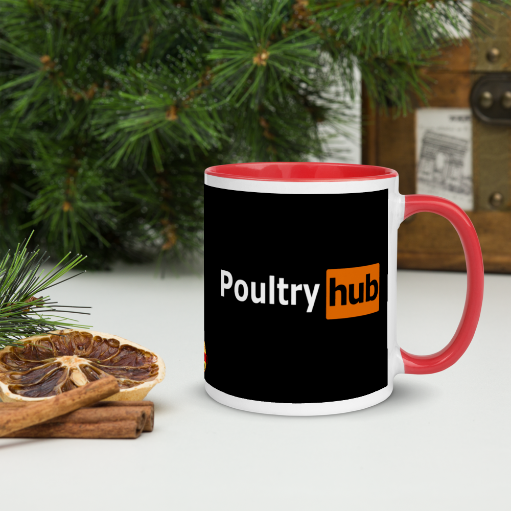 POULTRY HUB Gamefowl Rooster with Color Inside Mug