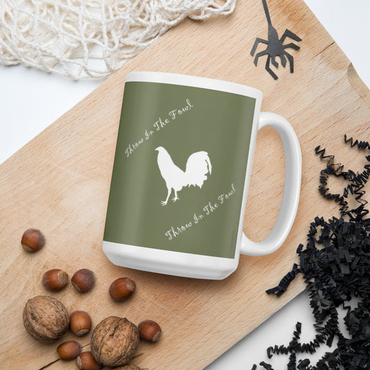 White Cock TITF Finch Gamefowl Rooster Mug
