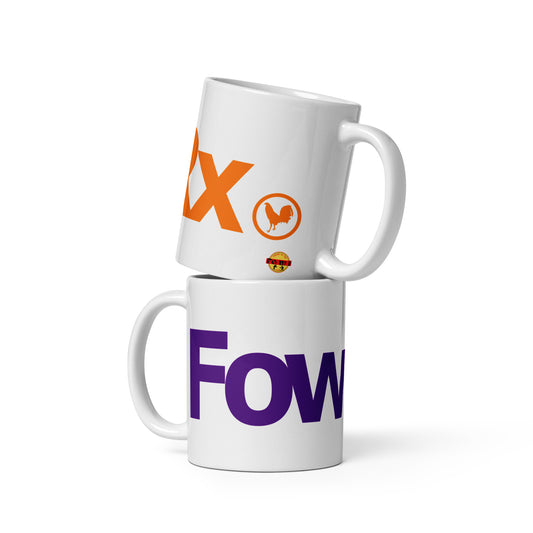 FOWLRX Gamefowl Rooster White Glossy Mug