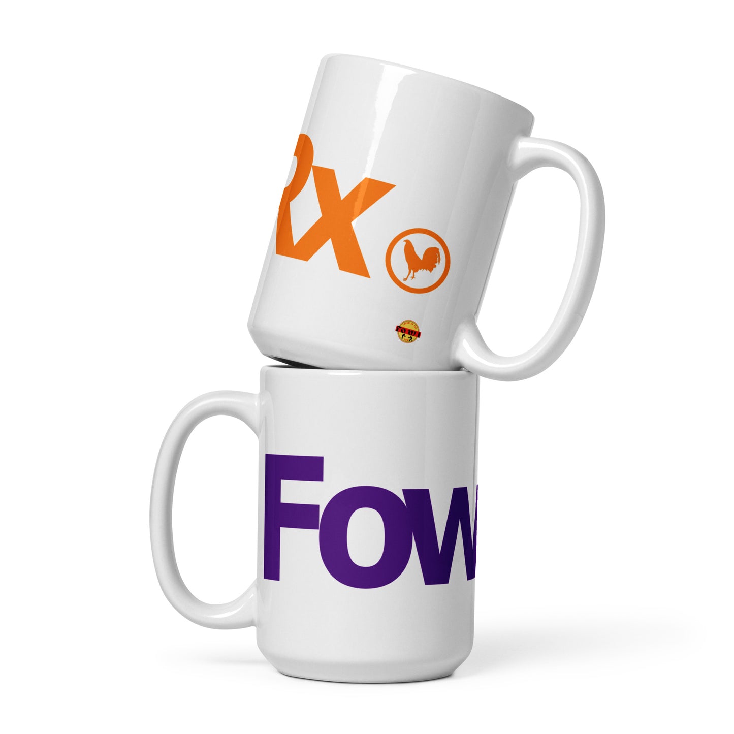 FOWLRX Gamefowl Rooster White Glossy Mug