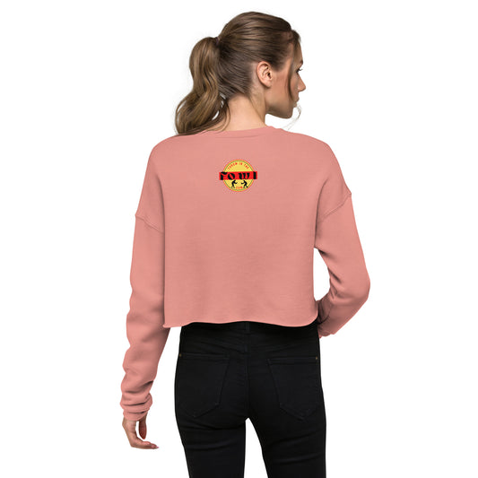 Women's YOULOSE White Cock Gamefowl Rooster Crop Sweater