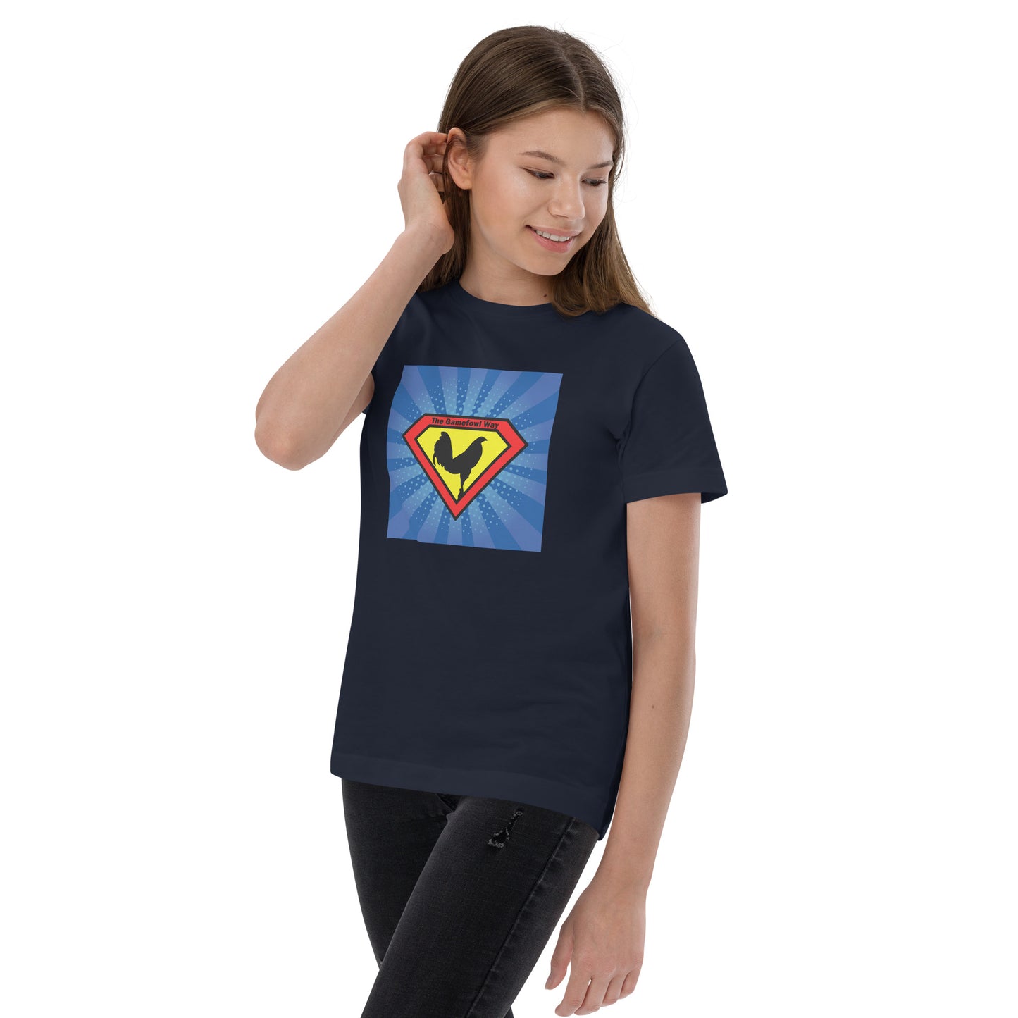 Youth COMIC HE'S DEAD Gamefowl Rooster Tee