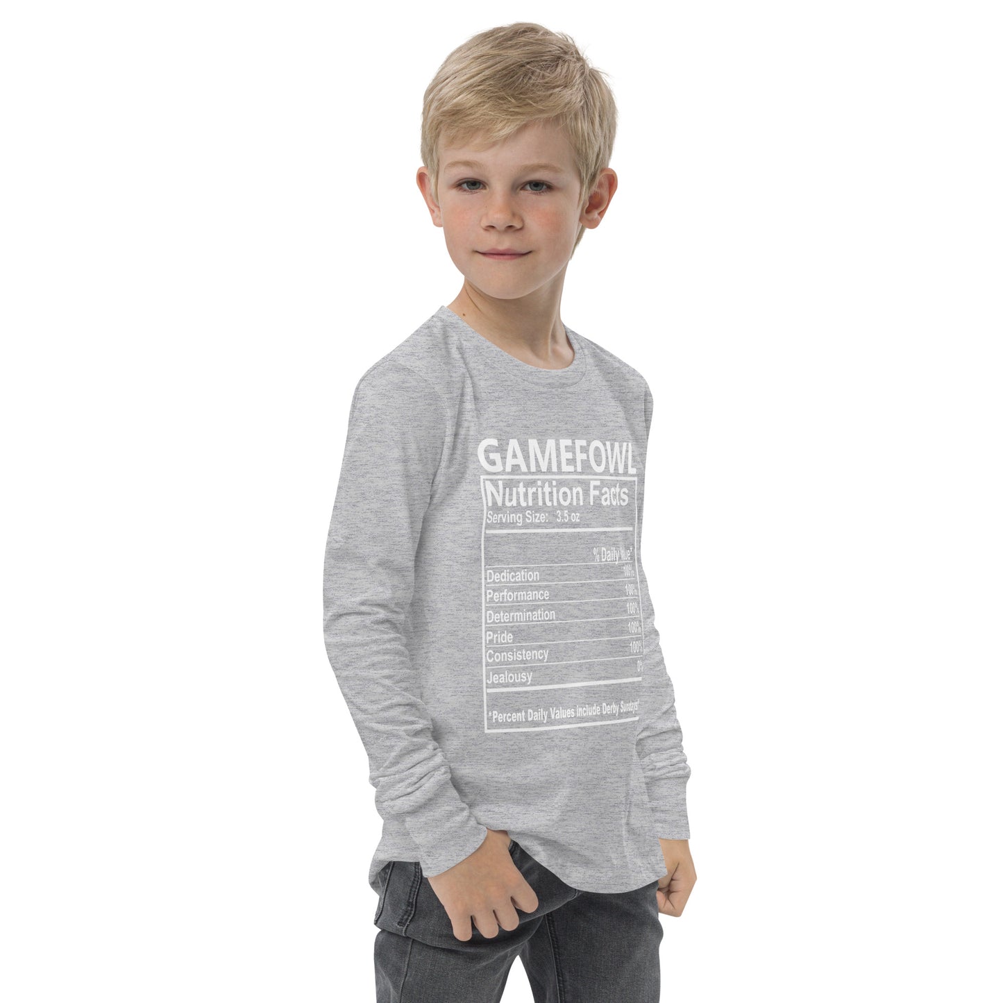 NUTRITION FACTS Gamefowl Rooster Dark Youth Long Sleeve