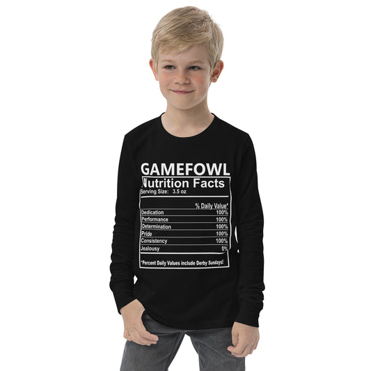 NUTRITION FACTS Gamefowl Rooster Dark Youth Long Sleeve