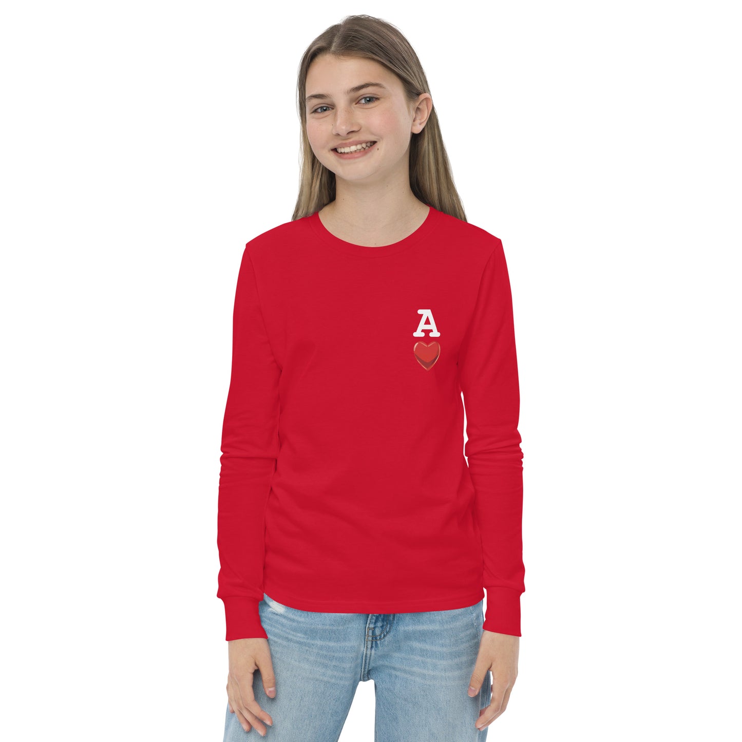 DECK OF CARDS ACE Gamefowl Rooster Youth Long Sleeve
