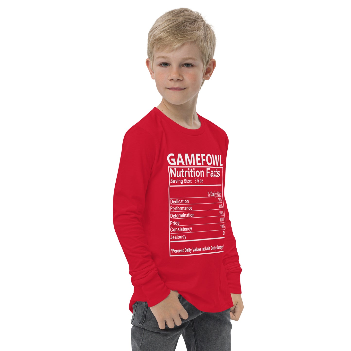 NUTRITION FACTS Gamefowl Rooster Dark Youth Long Sleeve