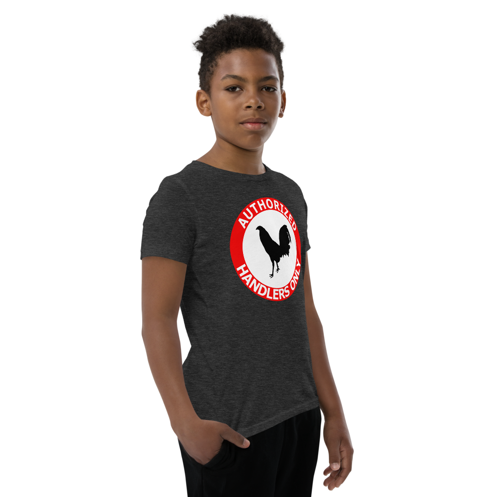 Youth AUTHORIZED HANDLERS ONLY Gamefowl Rooster Short Sleeve T-Shirt