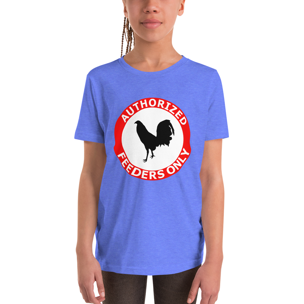 Youth AUTHORIZED FEEDERS ONLY Gamefowl Rooster Short Sleeve T-Shirt