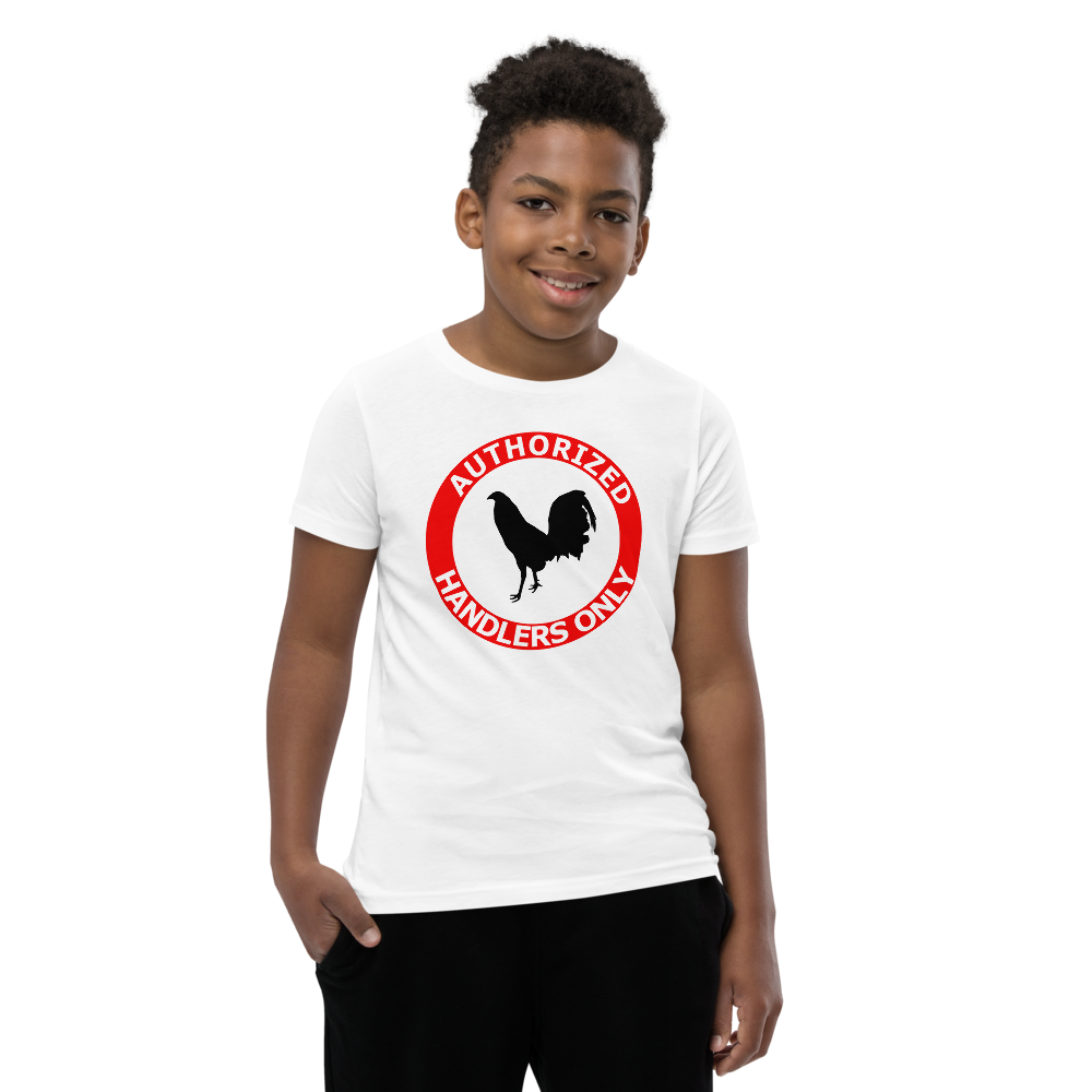 Youth AUTHORIZED HANDLERS ONLY Gamefowl Rooster Short Sleeve T-Shirt